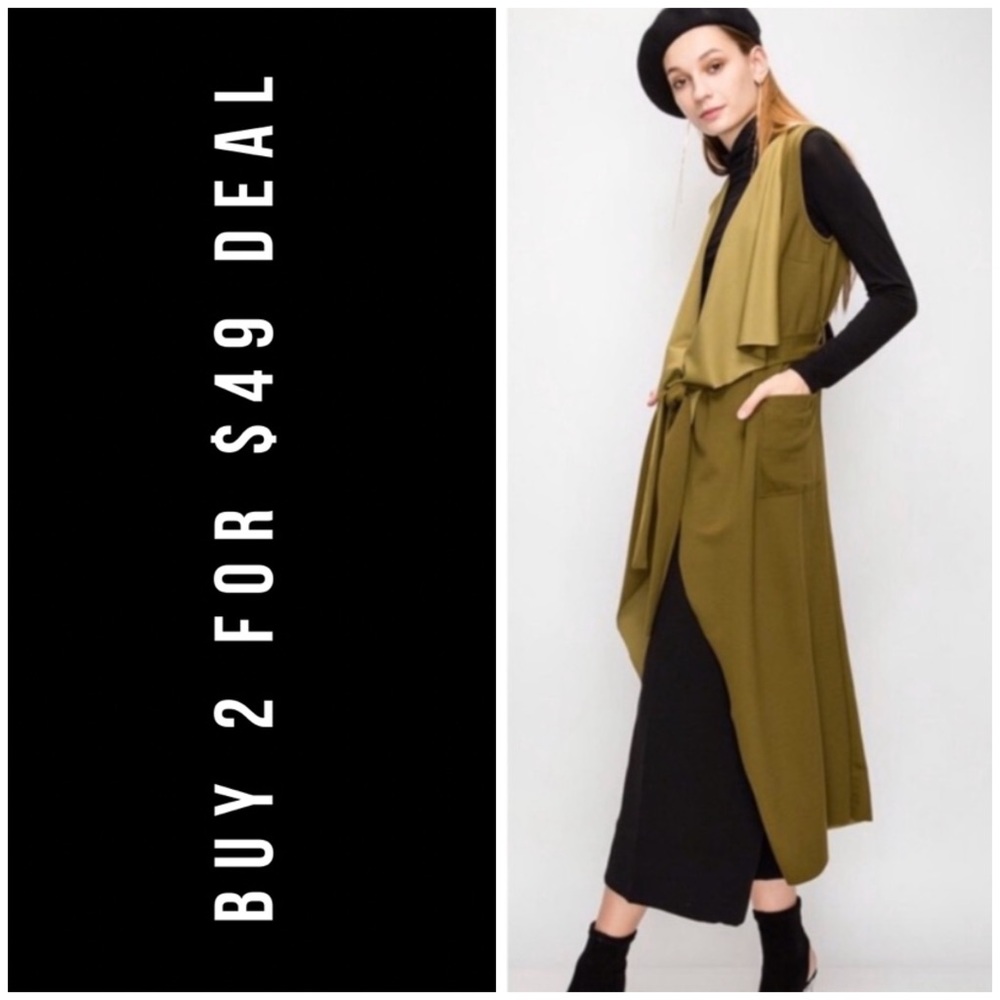 LAST1️⃣//OLIVE MAXI VEST